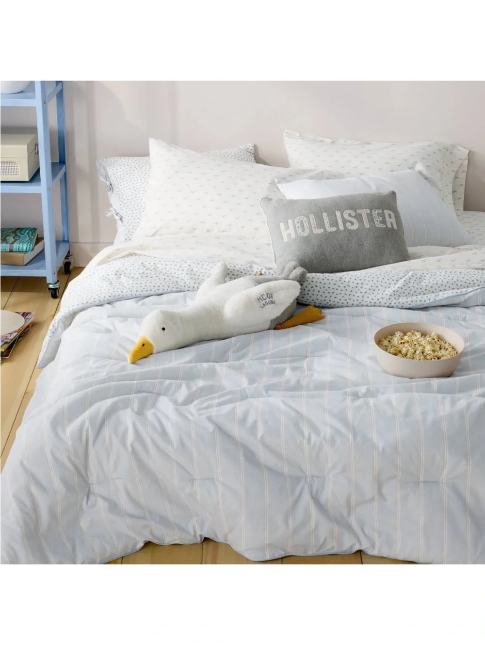 Full Percale Seagull 4pc Sheet Set w/ Pillowcases Light Blue - The Hollister